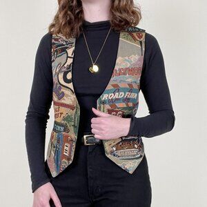 Vintage Multicolor Graphic Vest